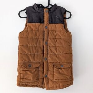 Tommy Bahama Kids Tan / Black Corduroy Puffer Vest ~ Size L 10-12